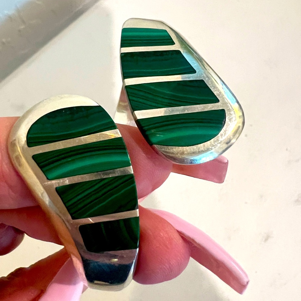 Malachite hinge bracelet